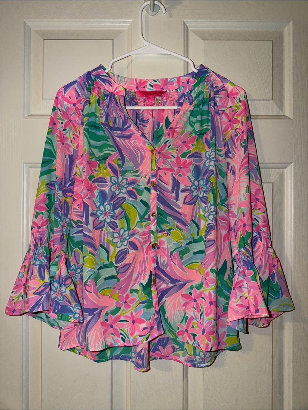 Lilly Pulitzer Dakota top “It Was All A Dream” Floral Print - size XS - Picture 1 of 2